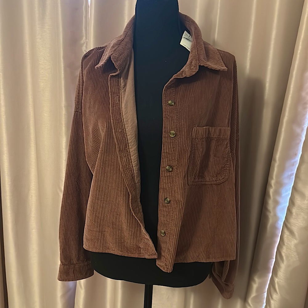 Corduroy crop jacket